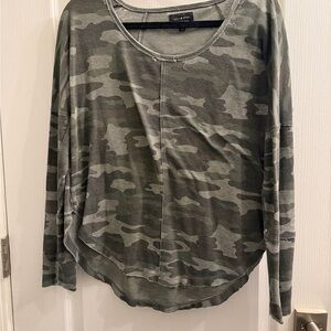 Lucky Brand Camo Long Sleeve Pullover - Olive Green